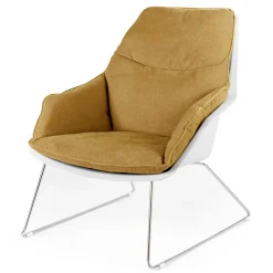 Clearance Wohnen Designsessel in Gelb und Weiß - Navarra (2er Set)