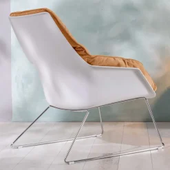 Clearance Wohnen Designsessel in Gelb und Weiß - Navarra (2er Set)