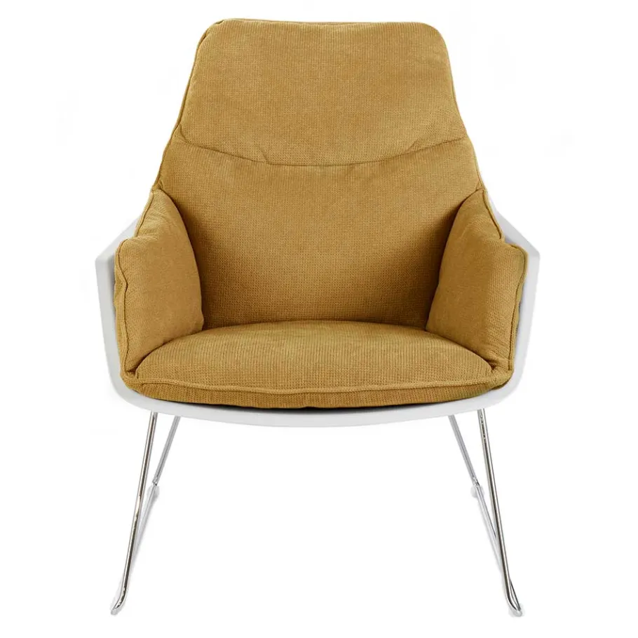 Clearance Wohnen Designsessel in Gelb und Weiß - Navarra (2er Set)
