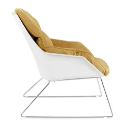 Clearance Wohnen Designsessel in Gelb und Weiß - Navarra (2er Set)