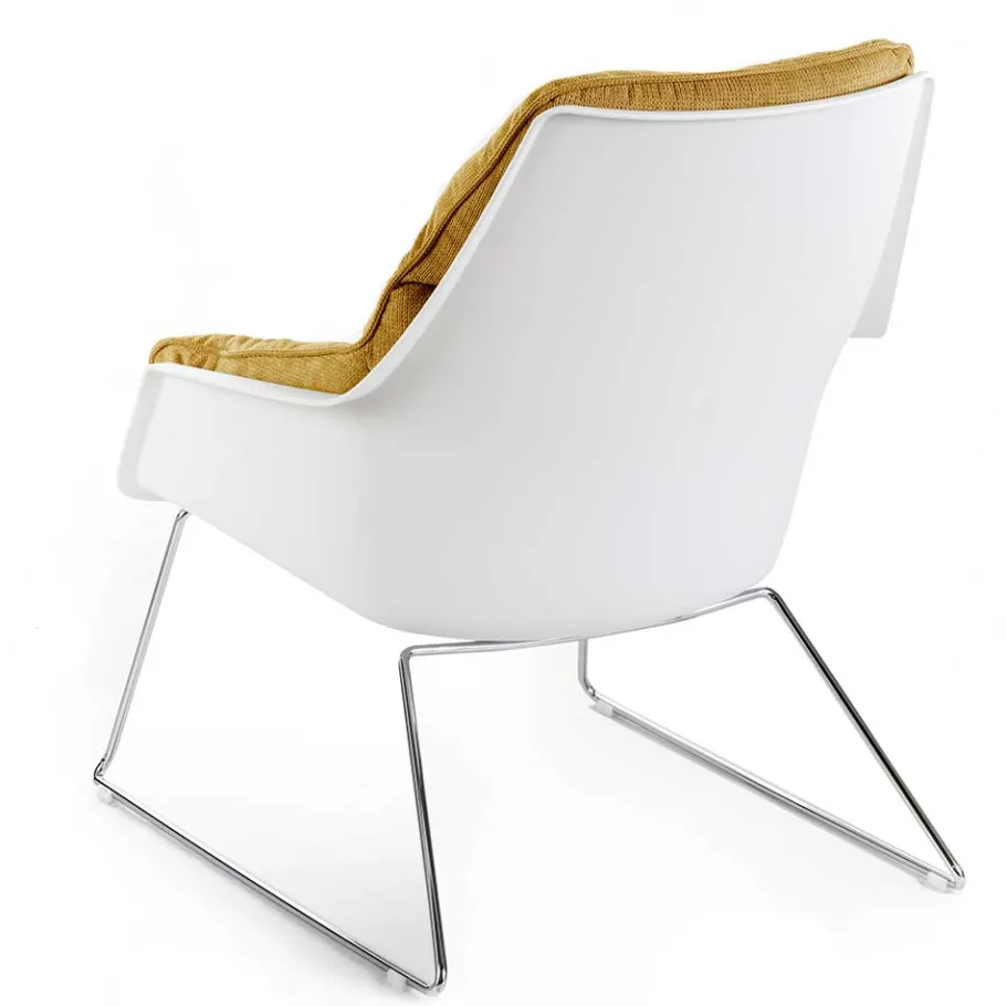 Clearance Wohnen Designsessel in Gelb und Weiß - Navarra (2er Set)