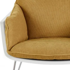 Clearance Wohnen Designsessel in Gelb und Weiß - Navarra (2er Set)