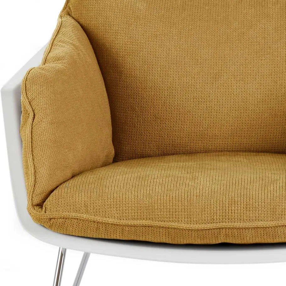 Clearance Wohnen Designsessel in Gelb und Weiß - Navarra (2er Set)
