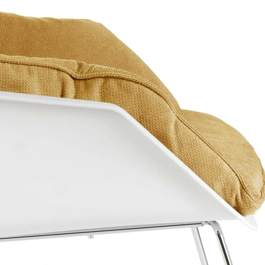 Clearance Wohnen Designsessel in Gelb und Weiß - Navarra (2er Set)