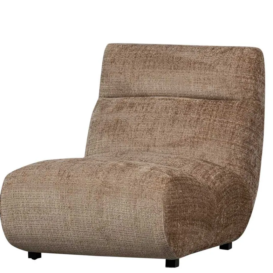 New Wohnen Designsessel in Hellbraun Chenille - Glacita