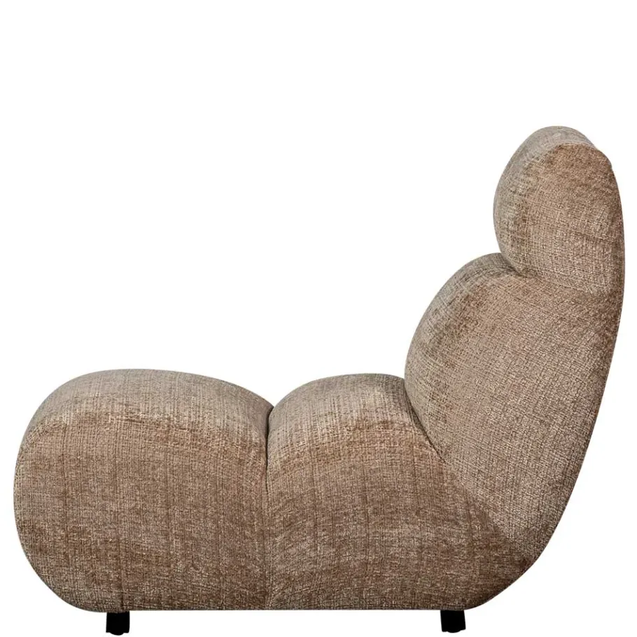 New Wohnen Designsessel in Hellbraun Chenille - Glacita