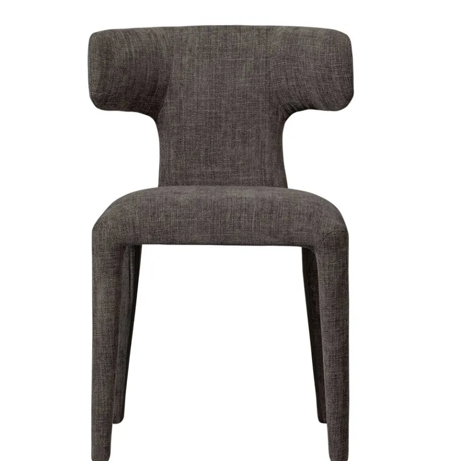 Outlet Wohnen Designstühle in Dunkelbraun Stoff - Mestecan (2er Set)