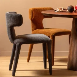Outlet Wohnen Designstühle in Dunkelbraun Stoff - Mestecan (2er Set)