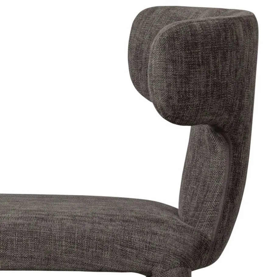 Outlet Wohnen Designstühle in Dunkelbraun Stoff - Mestecan (2er Set)
