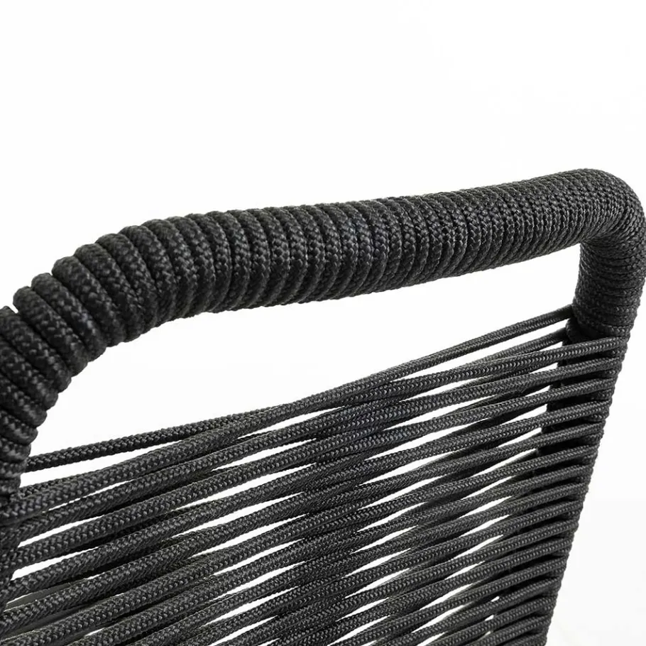 Clearance Wohnen Designstuhl aus Kordel & Stahl - Loeesa (2er Set)
