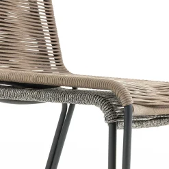 Clearance Wohnen Designstuhl aus Kordel & Stahl - Loeesa (2er Set)