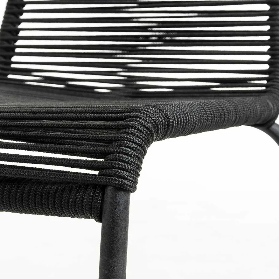 Clearance Wohnen Designstuhl aus Kordel & Stahl - Loeesa (2er Set)