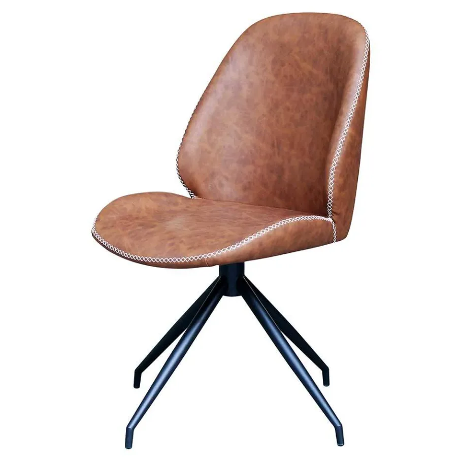Hot Wohnen Designstuhl in Cognac Braun - Fantyna (2er Set)