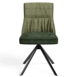 Outlet Wohnen Designstuhl in Grün Material Mix - Hollabrunn (2er Set)