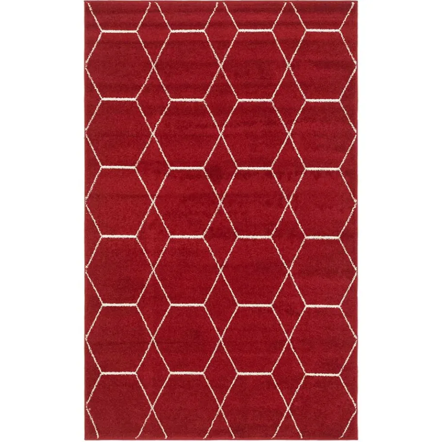 Best Wohnen Designteppich in Rot und Creme - Kermita