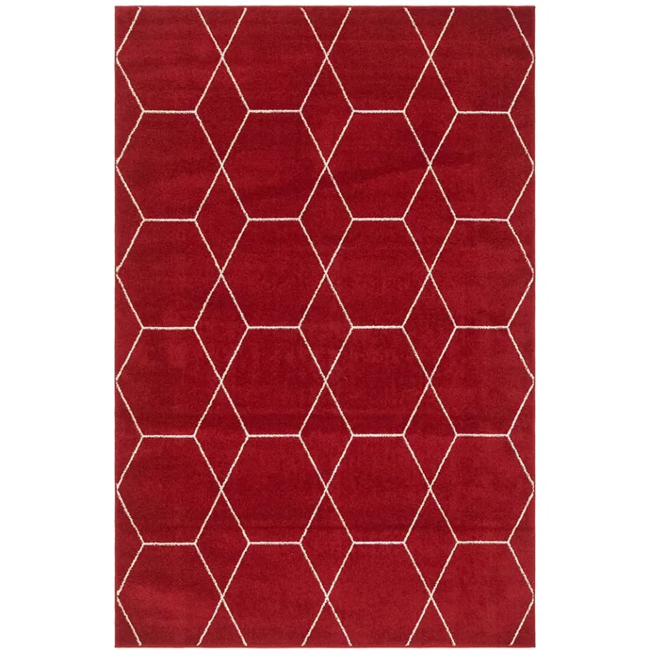Best Wohnen Designteppich in Rot und Creme - Kermita