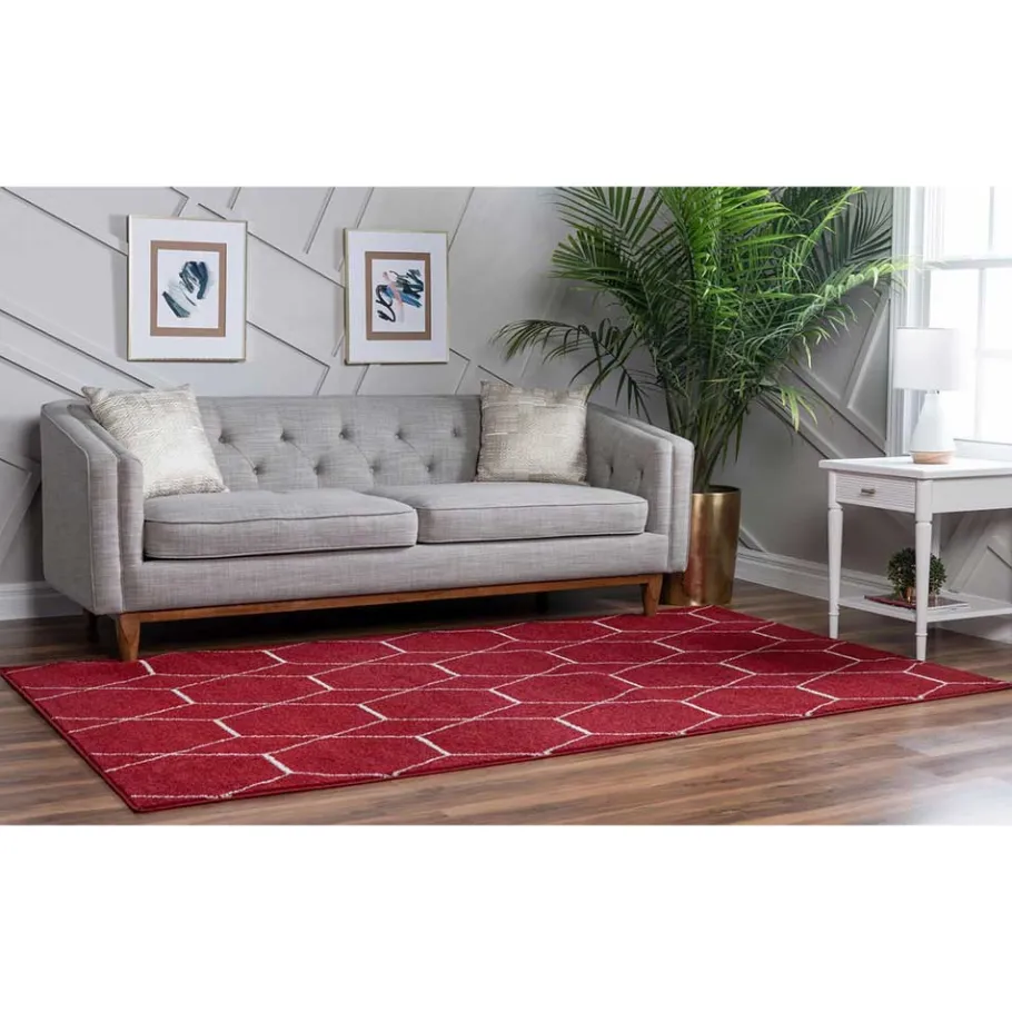 Best Wohnen Designteppich in Rot und Creme - Kermita