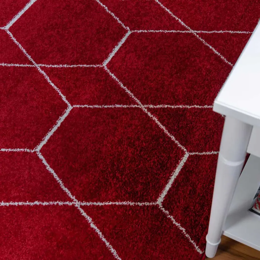Best Wohnen Designteppich in Rot und Creme - Kermita