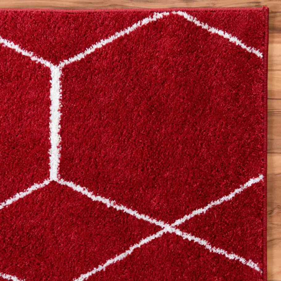 Best Wohnen Designteppich in Rot und Creme - Kermita