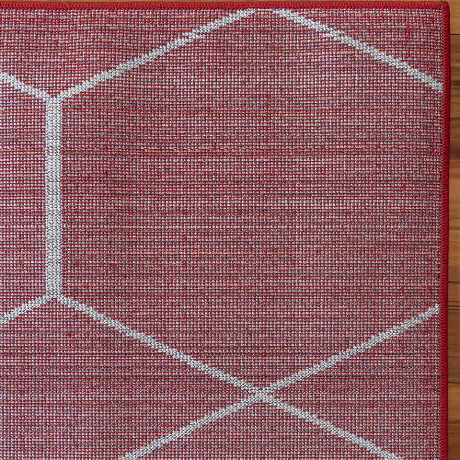 Best Wohnen Designteppich in Rot und Creme - Kermita