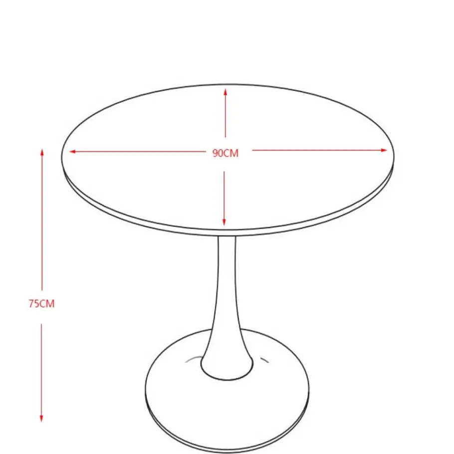 Wohnen Designtisch aus Sinterstein mit Trompetenfuß - Memphis