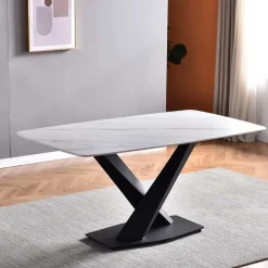 Discount Wohnen Designtisch aus Sinterstein Marmor Weiß - Jonathan