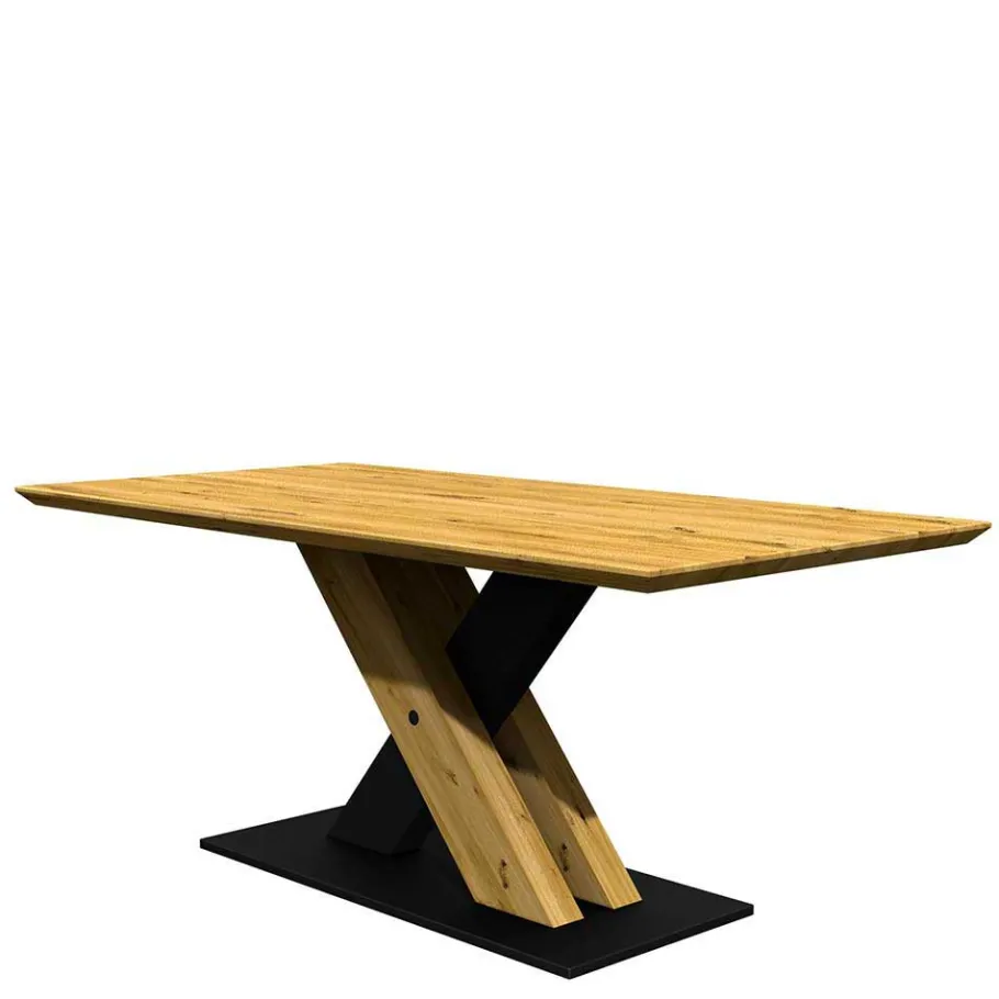 Hot Wohnen Designtisch mit Schweizer Kante aus Eiche massiv - Alexandro