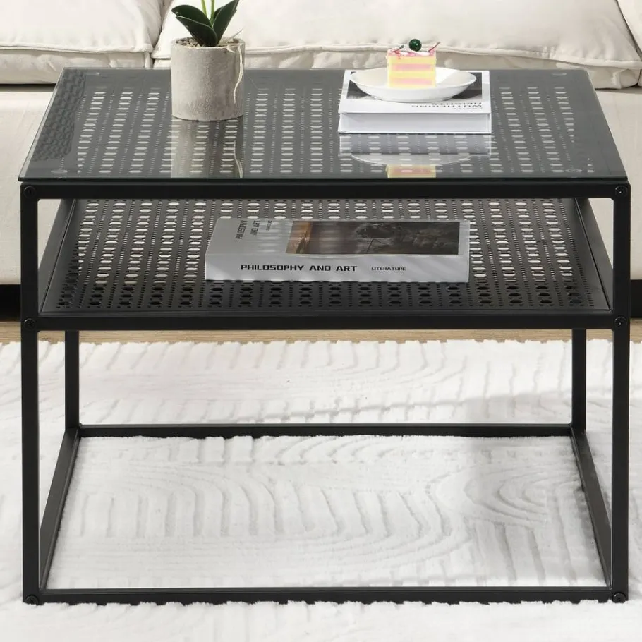 Discount Wohnen Design-Wohnzimmertisch in Schwarz - Panfreda