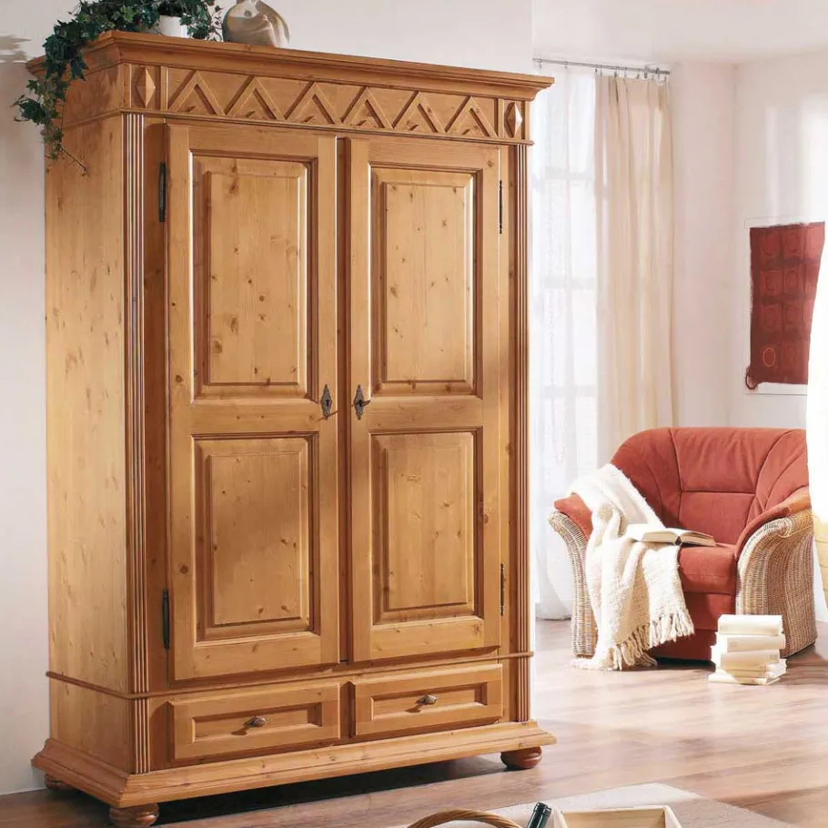 Discount Wohnen Dielenkleiderschrank Terezza aus Fichte massiv