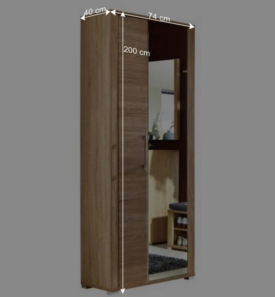 Best Wohnen Dielenkleiderschrank Xesta in Sonoma Eiche