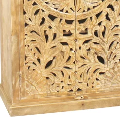 Wohnen Dielenschrank in Sandfarben Mangoholz - Runiasa