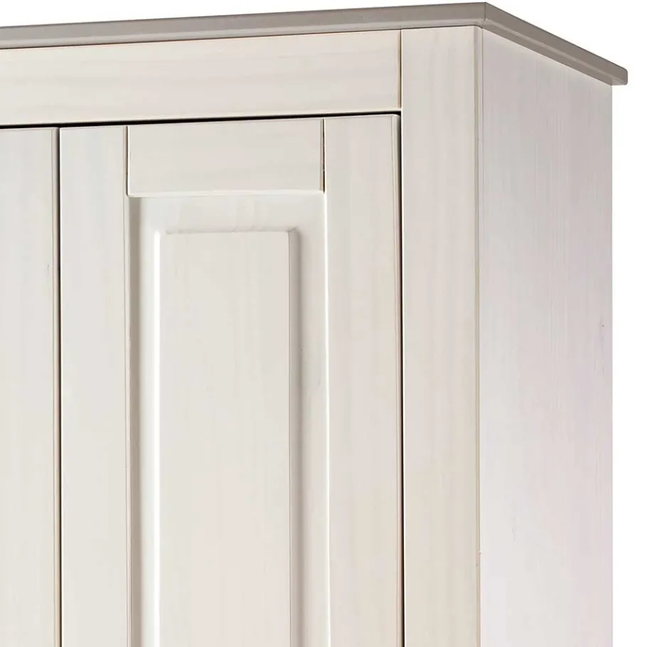 New Wohnen Dielenschrank in Weiß mit Grau - Lucasario
