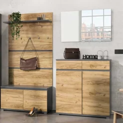 New Wohnen Dielenset in Wildeiche Optik - Orsecca (vierteilig)