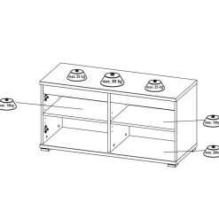 New Wohnen Dielenset in Wildeiche Optik - Orsecca (vierteilig)