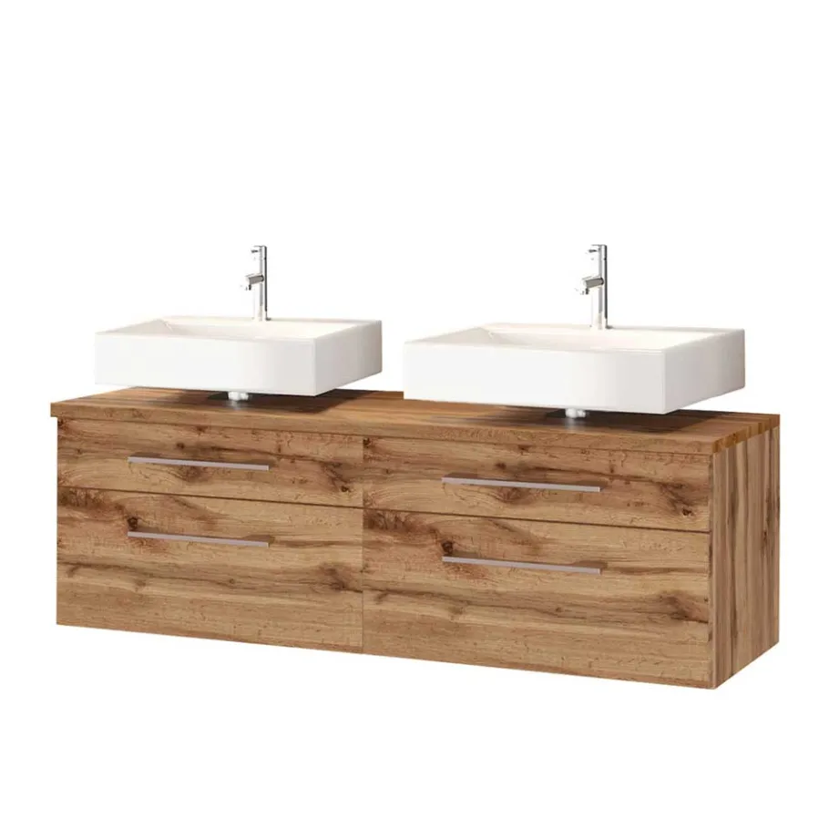 Discount Wohnen Doppel Unterbeckenschrank Set - Userina (dreiteilig)