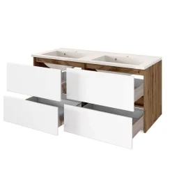 Discount Wohnen Doppel Waschplatz & Bad Möbel - Maklesa (dreiteilig)