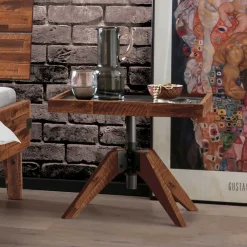 Wohnen Doppelbett aus Akazie mit Antik Finish - Caleena