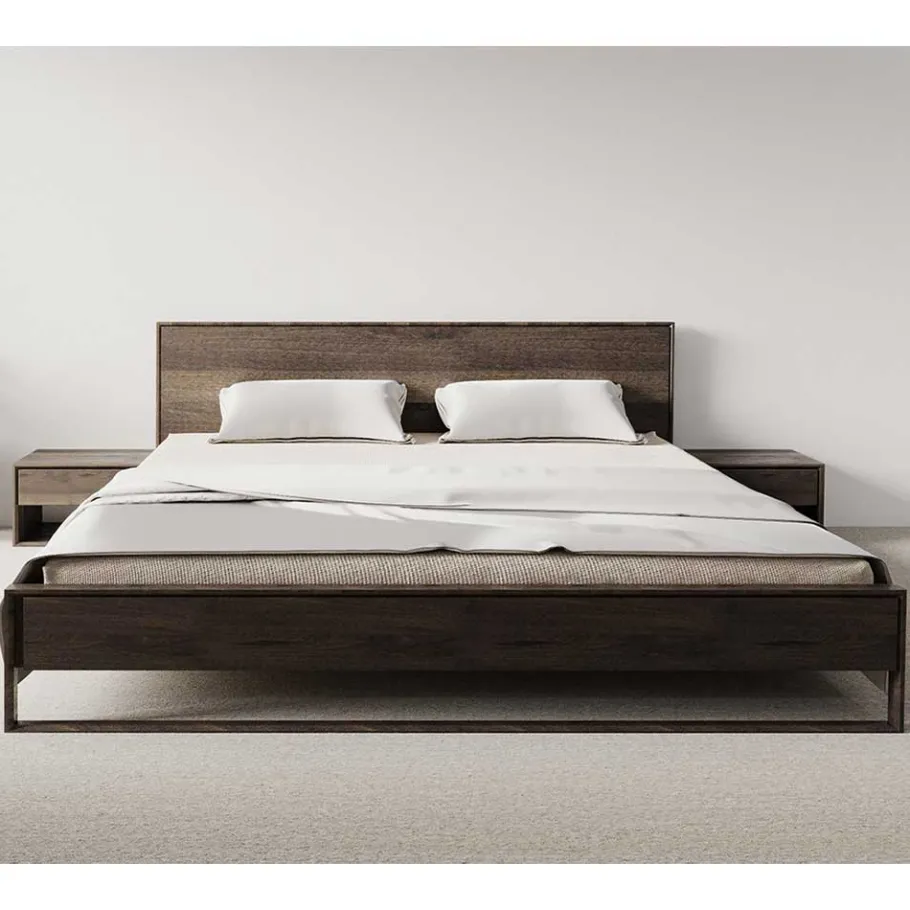 Sale Wohnen Doppelbett Bettgestell aus Eiche in Braun - Vasteca