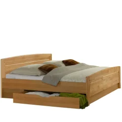 Clearance Wohnen Doppelbett Bordeaux aus Erle Teilmassiv