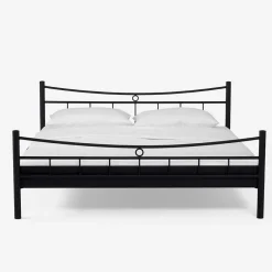 Sale Wohnen Doppelbett Carlovac aus schwarzem Metall (dreiteilig)