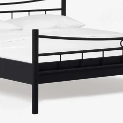 Sale Wohnen Doppelbett Carlovac aus schwarzem Metall (dreiteilig)