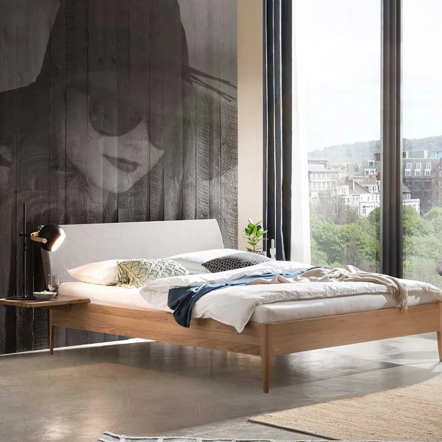 Best Wohnen Doppelbett in Eiche Hell und Grau - Tuva