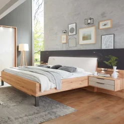 New Wohnen Doppelbett Set mit Nachtkommoden - Krofun (dreiteilig)