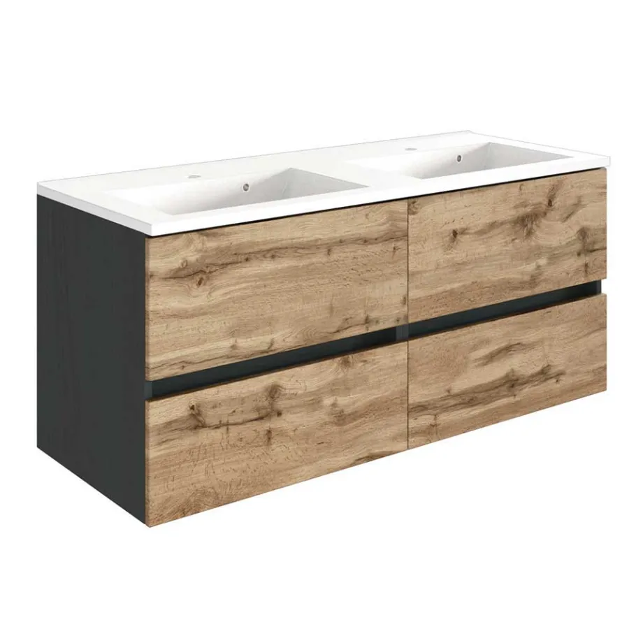 Sale Wohnen Doppel-Waschplatz & Badezimmerschränke - Endely (dreiteilig)