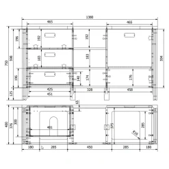 New Wohnen Doppel-Waschplatz & zwei Spiegel - Forawas (dreiteilig)