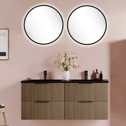 Sale Wohnen Doppel-Waschplatz mit Lichtspiegeln Set - Ucaida (dreiteilig)