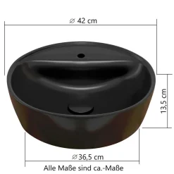 Sale Wohnen Doppel-Waschtisch mit schwarzen Aufsatzbecken - Crystoga