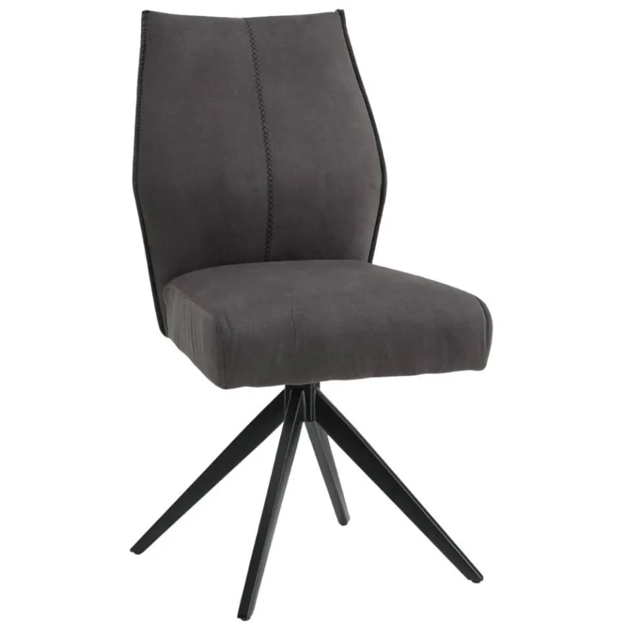 Discount Wohnen Drehbare Polsterstühle in Dunkelgrau - Aturin (2er Set)