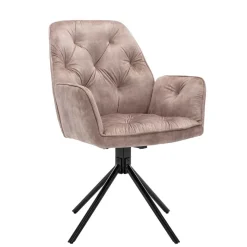 Outlet Wohnen Drehbare Tischsessel in Beige - Edmond (2er Set)