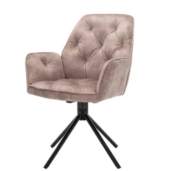Outlet Wohnen Drehbare Tischsessel in Beige - Edmond (2er Set)